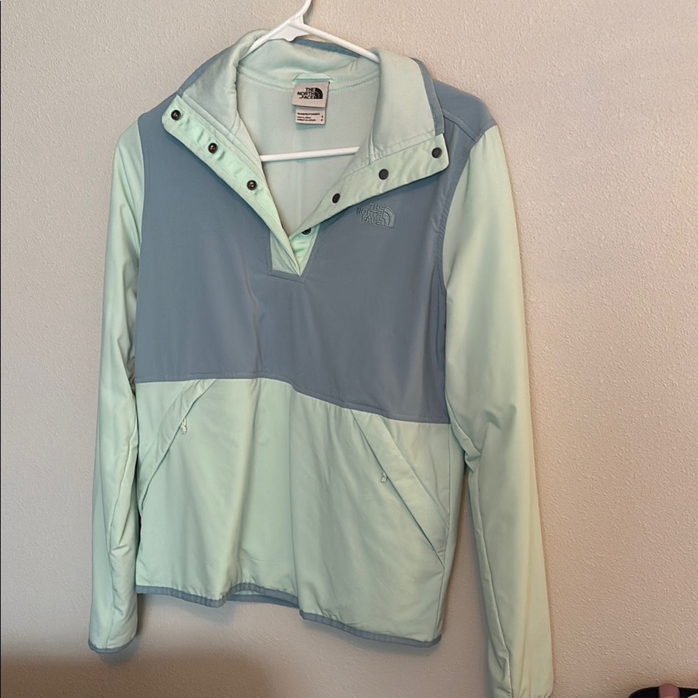 The North Face Mint and Gray Pullover Jacket